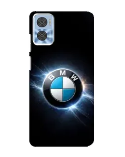 Чохол для Motorola MOTO E22 з картинкою «BMW — неонове сяйво»