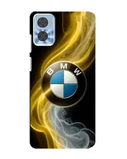 Чехол для Motorola MOTO E22 с картинкой «Золотистый дым BMW»