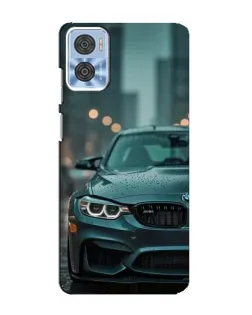 Чехол для Motorola MOTO E22 с картинкой «BMW в огнях города»