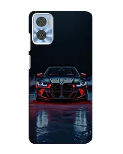 Чехол для Motorola MOTO E22 с картинкой «BMW на мокрой дороге»