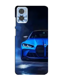 Чехол для Motorola MOTO E22 с картинкой «Голубая BMW M4»
