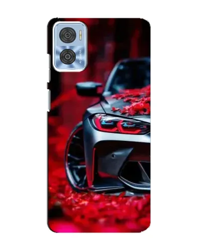Чехол для Motorola MOTO E22 с картинкой «Спортивная BMW и цветы» Чехол для Motorola MOTO E22 с картинкой «Спортивная BMW и цветы»