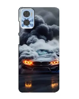 Чехол для Motorola MOTO E22 с картинкой «BMW в дыму»