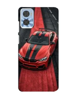 Чехол для Motorola MOTO E22 с картинкой «BMW на красной дорожке»