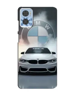 Чехол для Motorola MOTO E22 с картинкой «BMW в белом дыму»