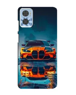 Чехол для Motorola MOTO E22 с картинкой «BMW — золотая эмблема»