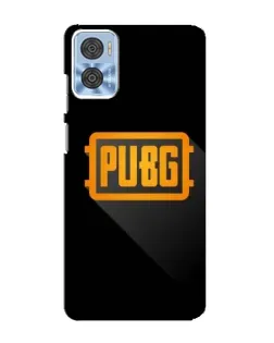 Чехол для Motorola MOTO E22 с картинкой «PUBG — рамка лого»