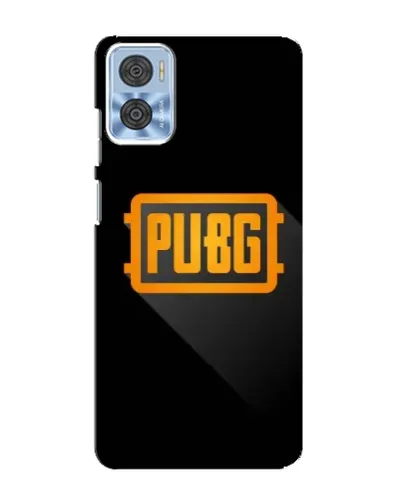 Чехол для Motorola MOTO E22 с картинкой «PUBG — рамка лого»