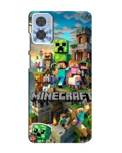 Чехол для Motorola MOTO E22 с картинкой «Замок Minecraft»