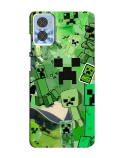 Чехол для Motorola MOTO E22 с картинкой «Криперы Minecraft»
