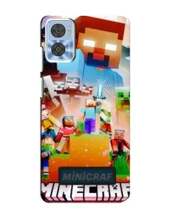 Чехол для Motorola MOTO E22 с картинкой «Minecraft герои игры»
