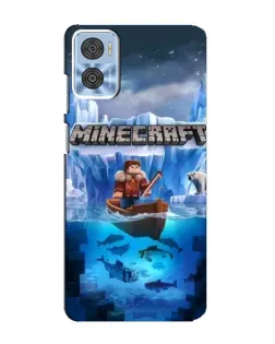 Чехол для Motorola MOTO E22 с картинкой «Minecraft ледяной мир»