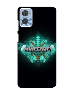 Чехол для Motorola MOTO E22 с картинкой «Minecraft Diamond лого»