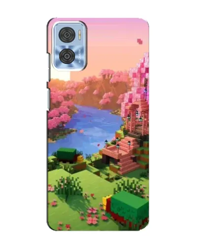 Чехол для Motorola MOTO E22 с картинкой «Розовое дерево Minecraft» Чехол для Motorola MOTO E22 с картинкой «Розовое дерево Minecraft»