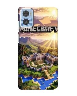 Чехол для Motorola MOTO E22 с картинкой «Minecraft панорама»