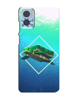 Чехол для Motorola MOTO E22 с картинкой «Черепаха Minecraft»