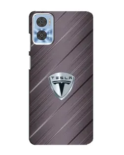 Чехол для Motorola MOTO E22 с картинкой «Металлическая текстура Tesla»