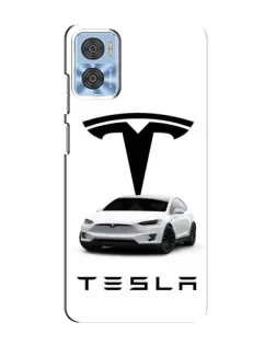 Чехол для Motorola MOTO E22 с картинкой «Tesla White Style»