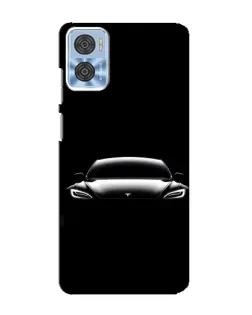 Чехол для Motorola MOTO E22 с картинкой «Фары Tesla Night»