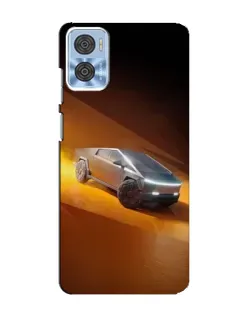 Чехол для Motorola MOTO E22 с картинкой «Cybertruck в пустыне»