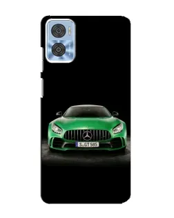 Чехол для Motorola MOTO E22 с картинкой «Mercedes — неоновый лого»