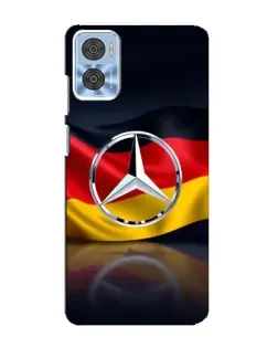 Чехол для Motorola MOTO E22 с картинкой «Mercedes — флаг Германии»