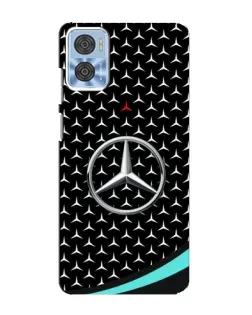 Чехол для Motorola MOTO E22 с картинкой «Mercedes — бирюзовый акцент»