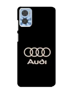 Чехол для Motorola MOTO E22 с картинкой «Audi — золотой логотип»