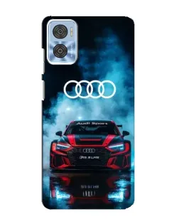 Чехол для Motorola MOTO E22 с картинкой «Audi Sport — неон»