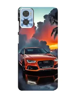 Чехол для Motorola MOTO E22 с картинкой «Audi — закат»