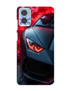 Чохол для Motorola MOTO E22 з картинкою «Lamborghini червоне сяйво»