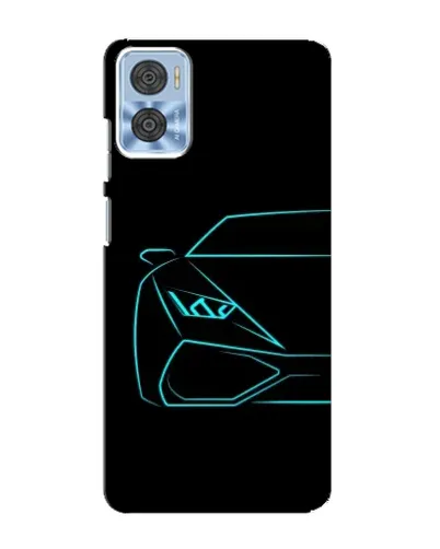 Чехол для Motorola MOTO E22 с картинкой «Голубой силуэт Lamborghini» Чехол для Motorola MOTO E22 с картинкой «Голубой силуэт Lamborghini»