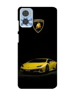 Чехол для Motorola MOTO E22 с картинкой «Lamborghini желтый акцент»