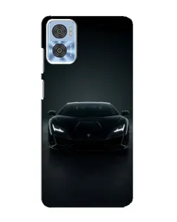 Чехол для Motorola MOTO E22 с картинкой «Черный Lamborghini Aventador»