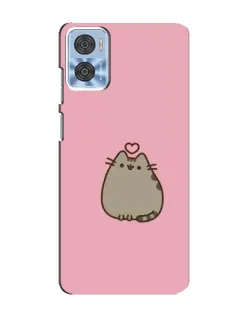 Чехол для Motorola MOTO E22 с картинкой «Pusheen сердце»