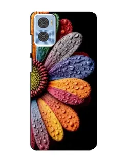Чехол для Motorola MOTO E22 с картинкой «Радужный цветок»