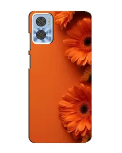 Чехол для Motorola MOTO E22 с картинкой «Оранжевые герберы»