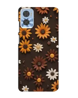 Чехол для Motorola MOTO E22 с картинкой «Узор из маленьких подсолнухов»