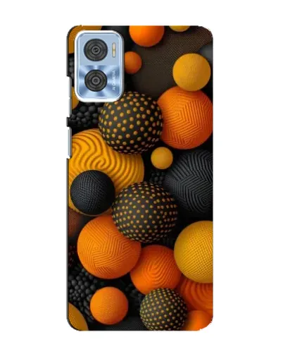 Чехол для Motorola MOTO E22 с картинкой «Объемные оранжевые сферы»