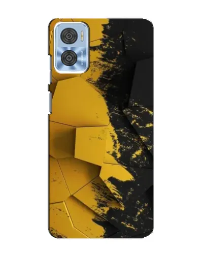 Чехол для Motorola MOTO E22 с картинкой «Золотые осколки геометрии»