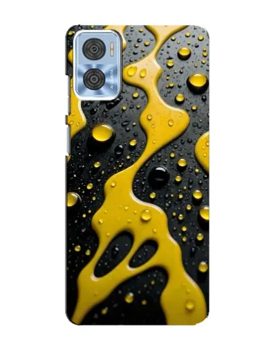 Чехол для Motorola MOTO E22 с картинкой «Жидкое желтое золото»