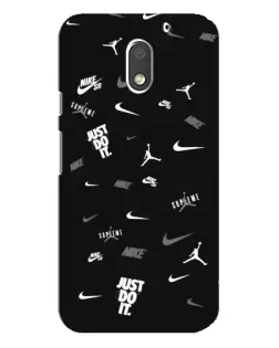 Чохол для Motorola MOTO E3 з картинкою «Nike Black Pattern»