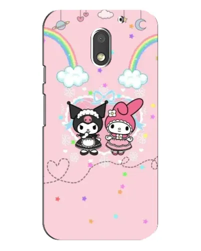 Чехол для Motorola MOTO E3 с картинкой «My Melody и Kuromi» Чехол для Motorola MOTO E3 с картинкой «My Melody и Kuromi»