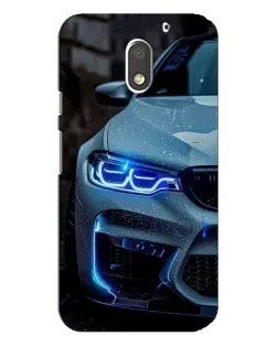 Чехол для Motorola MOTO E3 с картинкой «Взгляд BMW с синими фарами»