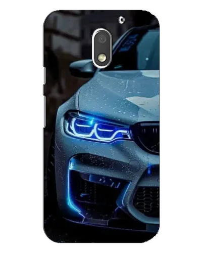Чехол для Motorola MOTO E3 с картинкой «Взгляд BMW с синими фарами»