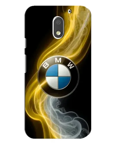 Чехол для Motorola MOTO E3 с картинкой «Золотистый дым BMW»