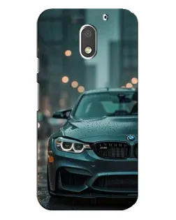 Чехол для Motorola MOTO E3 с картинкой «BMW в огнях города»