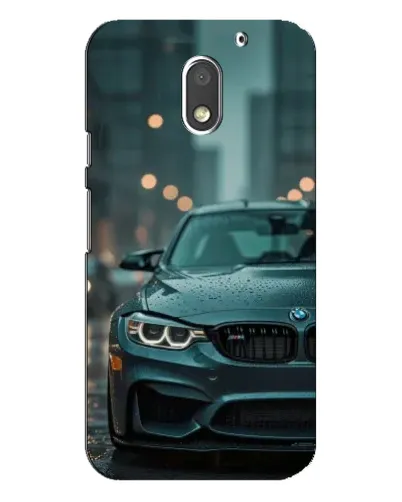 Чехол для Motorola MOTO E3 с картинкой «BMW в огнях города»