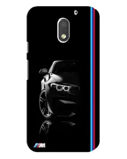 Чехол для Motorola MOTO E3 с картинкой «Силуэт BMW в темноте»