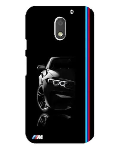 Чехол для Motorola MOTO E3 с картинкой «Силуэт BMW в темноте»